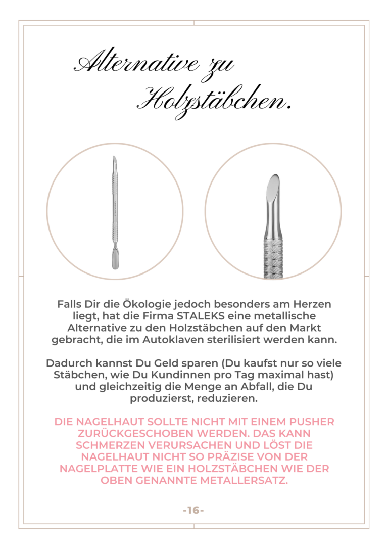 E-Book-Seite mit den häufigsten Fehlern bei der Nagelmodellage und Tipps zur Vermeidung.